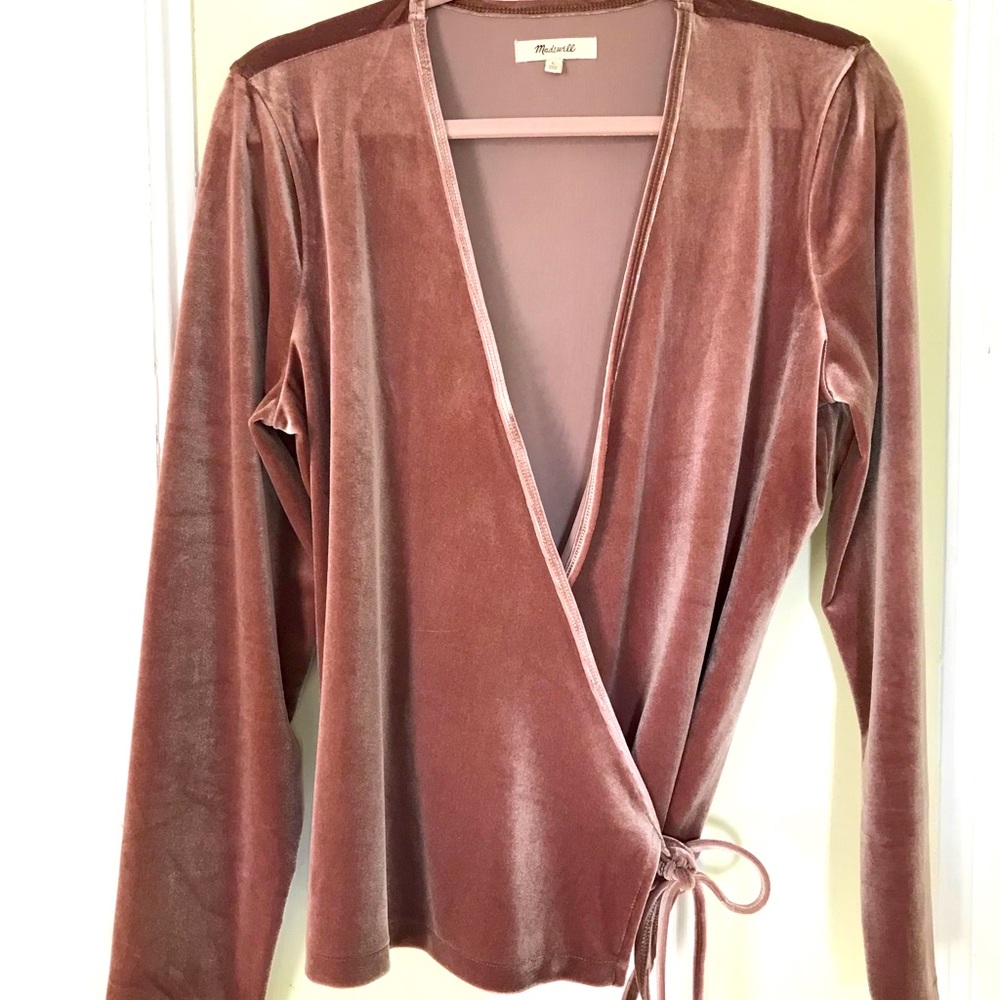 Madewell velvet wrap top, never worn.